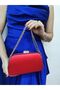 Women's Satin Red Evening Dress Clutch Portfolio Chain Strap Hand Wedding Engagement Night Shoulder Bag - 5