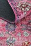Private Fuchsia Distressed Vintage Rug with Floral Print—Authentic Woven Chenille Living Room Rug (xxx) - 8