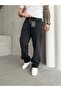 Men's Baggy Black Smoked Trousers - 3