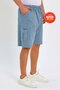 Men's Cargo Pocket Large Size 100% Cotton Linen Look Shorts E202