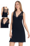 Women's Viscose Fabric Lace Strap Detailed Nightgown 10600 - 2