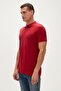 Stark Claret Red Polo Collar Men's T-shirt - 3