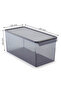 3-Piece Refrigerator Organizer with Lid, In-Cabinet Organizer Storage Container Set 165*355*160mm Transparent Black - 4