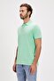 Pure polo collar water green men's t-shirt - 4