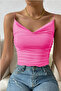 Sleeveless Strappy Cowl Neck Blouse Crop - 2