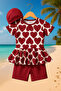Three Piece Girl's Bonneted Swimsuit