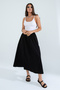 Women's A-Line High Waist Pocketed Flowy Flared Skirt - Textured Linen - 2
