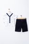 Boy's 4-Piece Summer Bicycle Patterned Salopet Suit Summer Wedding Suit - 3