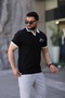 Men's Cotton Fabric Slim Fit White Polo Neck T-Shirt - 4