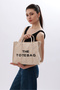 Women's Cream Bag Long Strap Canvas Large Lined Inner Pocket Tote Bag Cross Hand and Shoulder Bag - 5