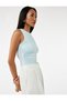 Slim Fit Crew Neck Draped Sleeveless T-Shirt