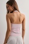 Pink Halter Neck Crop Top Body - 2