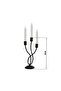 Grace Matte Black Candle Holder - 3