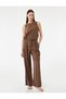 Modal Fabric Pleat Detail High Waist Wide Leg Palazzo Pants