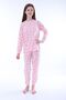 Minimal Flower Detailed Blue Girls' Pajama Set