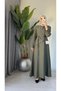 Women's Shawl Collar Detail Long Summer Dress - 6