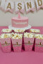 1 Year Old Girl's Birthday Pink Popcorn Corn Box – 8 Pieces Corn Box Party Decoration Box - 2