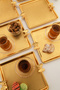 Karev Square Butterfly Detailed Presentation Tray Set of 6 Gold - 3