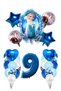 Frozen Elsa Blue Sequin Transparent Balloon Number Balloon Heart Star Queen of Snow Concept with Foil Balloon