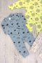 Colorful Patterned Ribbed 3-Piece 100% Cotton Baby Girl Boy Children's Jumpsuit 1-3 Months, 3-6 Months, 6-9 Months - 7