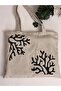 Beach & Daily Use Punch Zippered Linen Bag 1 Piece 42X34Cm Hanger 26cm - 5
