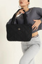 Black Quilted Women's Parachute Fabric Zippered Shoulder Bag – Lined, Lightweight, Sports - 2