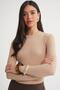 6938 Women's Crew Neck Ribbed Knitwear Body Camel - 4