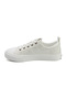 Women's White Low-Top Sneakers - Lightweight with White Sole, Comfortable Casual Shoes - 2