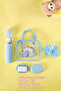 3144 Travel Set with Rabbit Figure - Toothbrush Box Bath Loofah Soap Box Travel Case Blue - 5