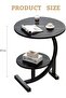Round Side Table Coffee Couch Bedside Table End Table for Small Spaces C Shaped End Table D - 5