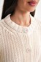 6936 Women's Thessaloniki Buttoned Regular Fit Knitwear Cardigan Natural - 6