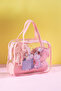 3143 Rabbit Figured Travel Set - Toothbrush Box, Bath Loofah, Soap Box, Travel Children's Bag, Pink - 6