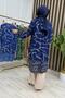 Model Suit Viscose Fabric Women's Navy Blue Patterned Hijab Double Suit - 2