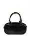 Crinkle Textured Black Shk207 Faux Leather Charm Detailed Zippered Adjustable Strap Hand, Arm and Shoulder Bag - 3