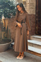 Brown Dress with Stitching Detail - 2