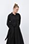Shirt Collar Women's Linen Dress 20661 - 2