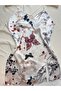 Basic Patterned Cross Back Satin Mini Dress Nightgown - 4