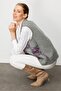 Women's Pıtırcık Floral Patchwork Felt Wool Vest Y.Smoked_A.Purple - 2