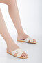 Women's Cream Daily Cross Strap Soft Slippers Summer Comfortable Stylish Lightweight Beach Sea Pool Outing Slippers - 2