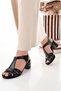 Genuine Leather Women's Daily Heeled Sandals Dd0235 - 2