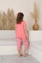 Mother Daughter Short Sleeve Crew Neck Kuala Printed Pink Color Girls Pajamas Set - 4