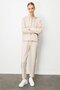 Women's Kangaroo Pocket Sweat Tracksuit Top Beige - 7