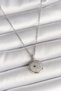 Silver Steel Chain Locket Crescent Star Necklace with Zircon for Elegant Woman - 2