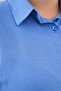 Women's Hijab Loose Cut Linen Shirt Blue - 4
