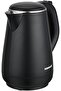 Electric Kettle 1L, With Open Lid Opening Function, Double Layered, Boil Dry Protection, Bla - 5