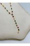 Steel Y Necklace with Colorful Geometric Detail - 3