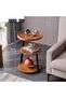 End Table, Round Living Room Sofa Side Table, Metal Bedside Desk Stand, Movable Nightstand, Modern C - 8