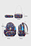 Primary School Bag Set of 3 - Backpack + Nutrition + Pen Holder 8581 Navy Blue Dinosaur - 3