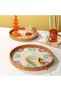 Handmade Rattan Tray Set of 2 with Mother-of-Pearl Inlay Round Boho Decorative Trays - 3