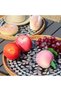 Handmade Rattan Tray Set of 2 with Mother-of-Pearl Inlay Round Boho Decorative Trays - 2